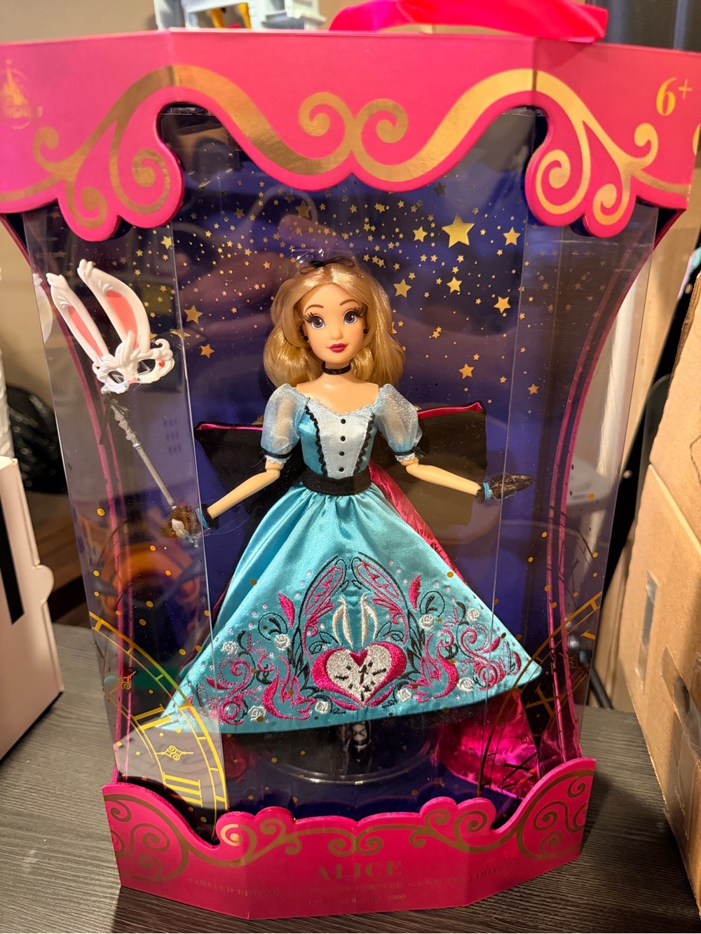 Disney Princess Dress-Up Doll in Turquoise & Pink Embroidered Gown